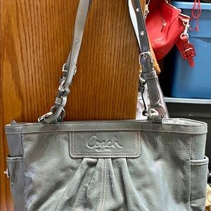 Coach Patent Leather bag/purse in grey